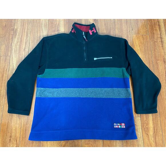 Tommy Hilfiger Other - VTG 90s RETRO Tommy Hilfiger Outdoors colorblock stripe 1/4 zip fleece pullover
